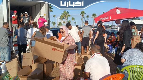 80 طنا من المساعدات تخرج من مارتيل في اتجاه الدواوير المنكوبة